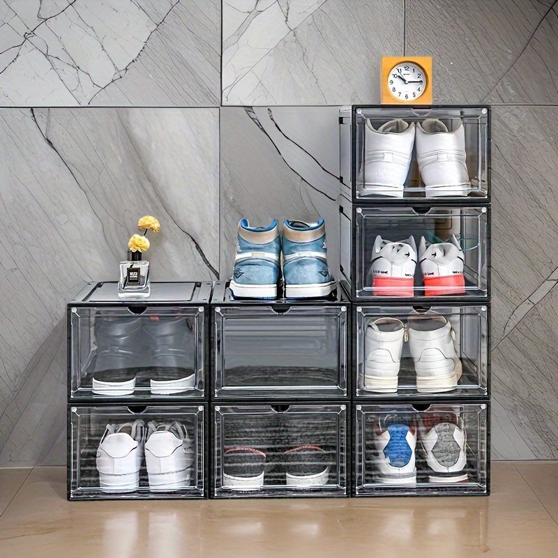 1pc Caja Zapatos Apilable Transparente Estuche Exhibición - Temu