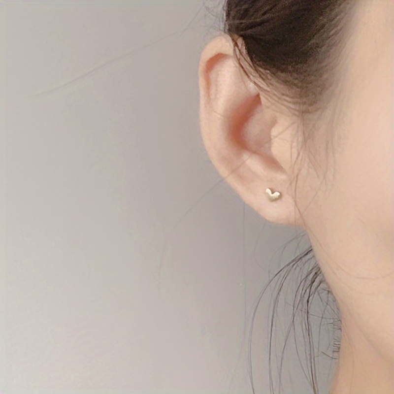A Pair of Delicate and Petite Heart-shaped Earrings for, Simple Love Earrings, Fashionable Unisex Studs, Wedding Earrings, Anniversary and Birthday Gifts for And, for Teenager