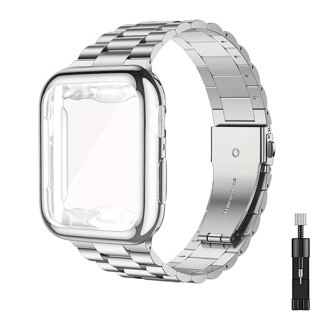 1 Tpu Case Stainless Steel Strap For Watch Ultra 2 - Temu