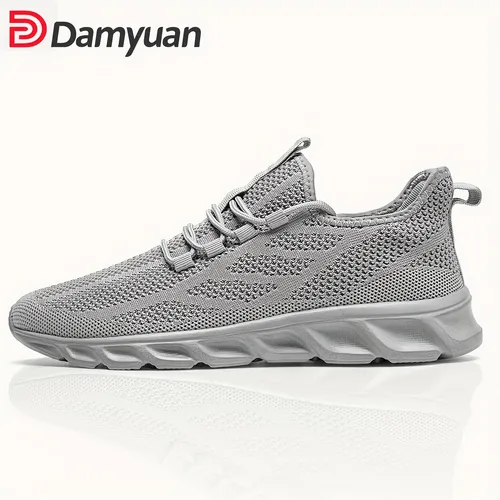 Mens Knitted Breathable Lightweight Shock Absorbing Comfy Casual Shoes ...