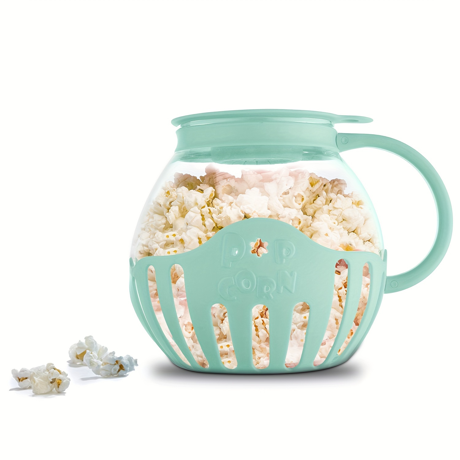 Popcorn Popper With Temperature Safe Glass, Microwave Glass Popcorn Maker,  Microwave Popcorn Popper, Easy To Use, Multifunctional Cover Can Be Used As  A Measuring Cup, Easy And Fast To Make Delicious Popcorn 