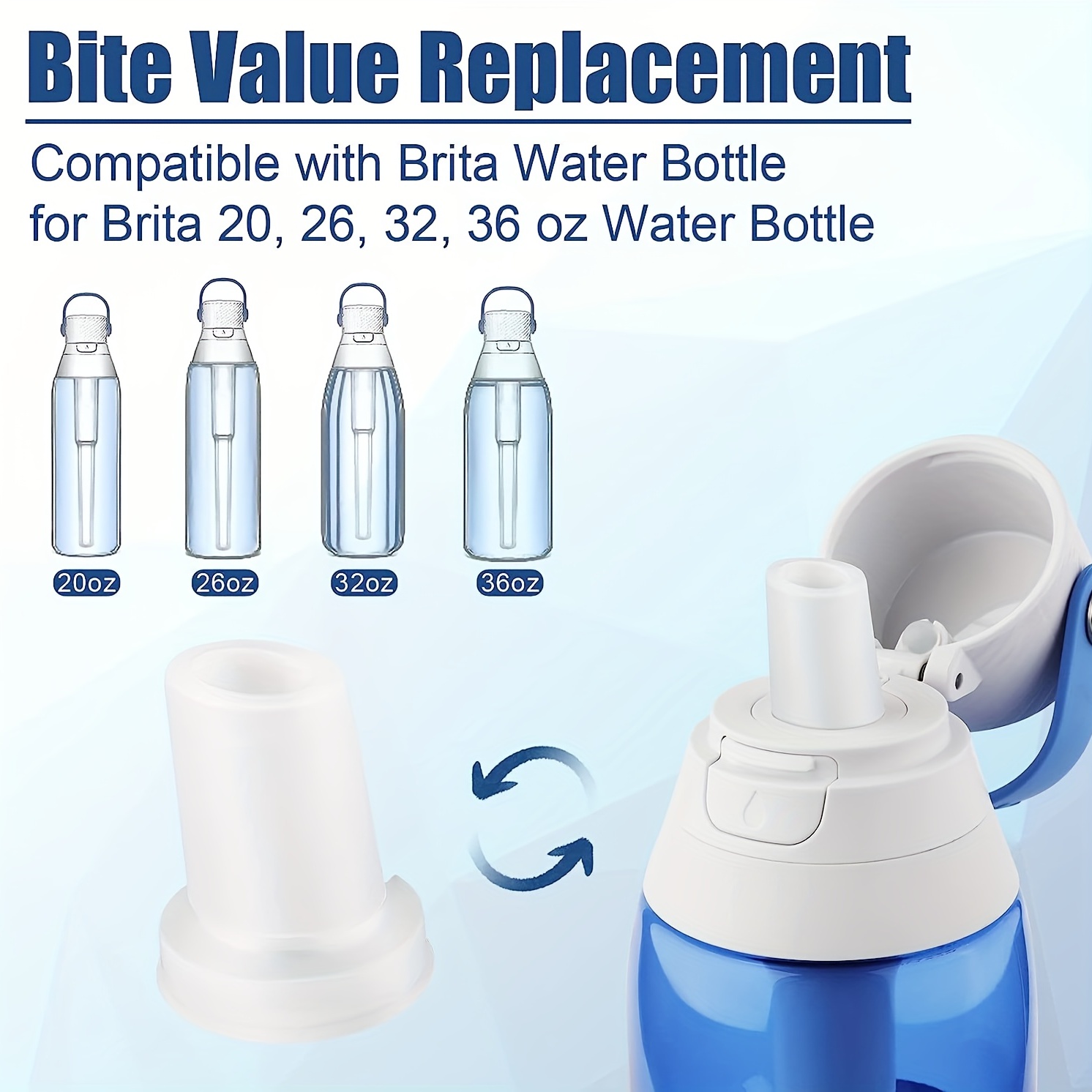 Bite Valve Replacement, Silicone Water Bottle Straw For Brita