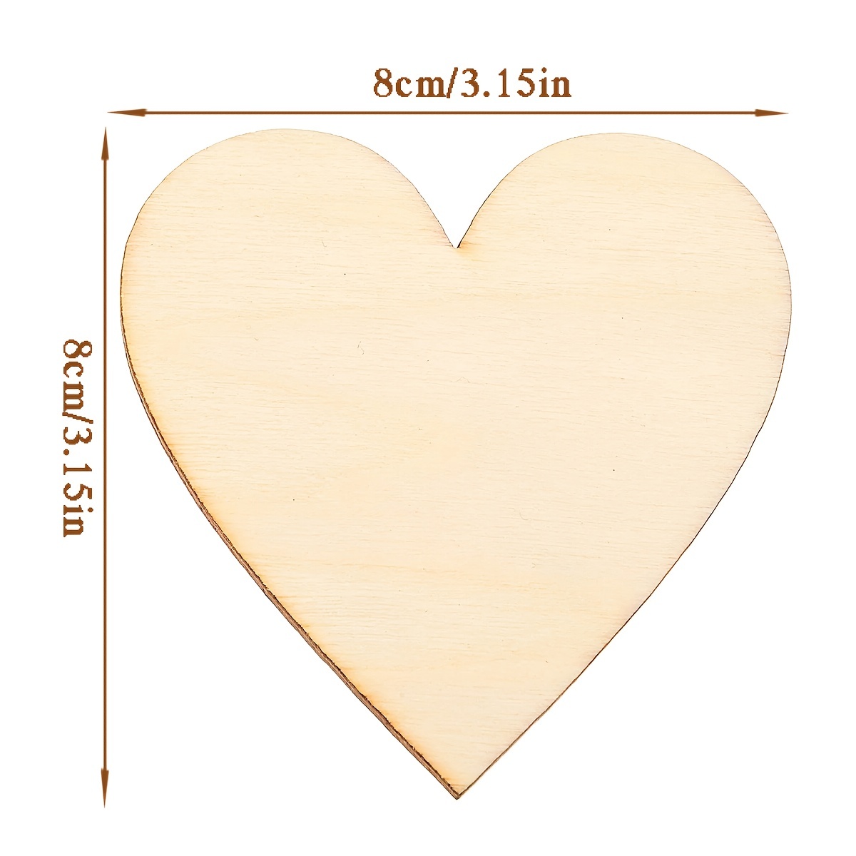 120pcs Wood Heart Slices, 2in Wooden Blank Heart DIY Crafts Slices For  Valentine's Day, Birthday, Party, Wedding, Home Decoration