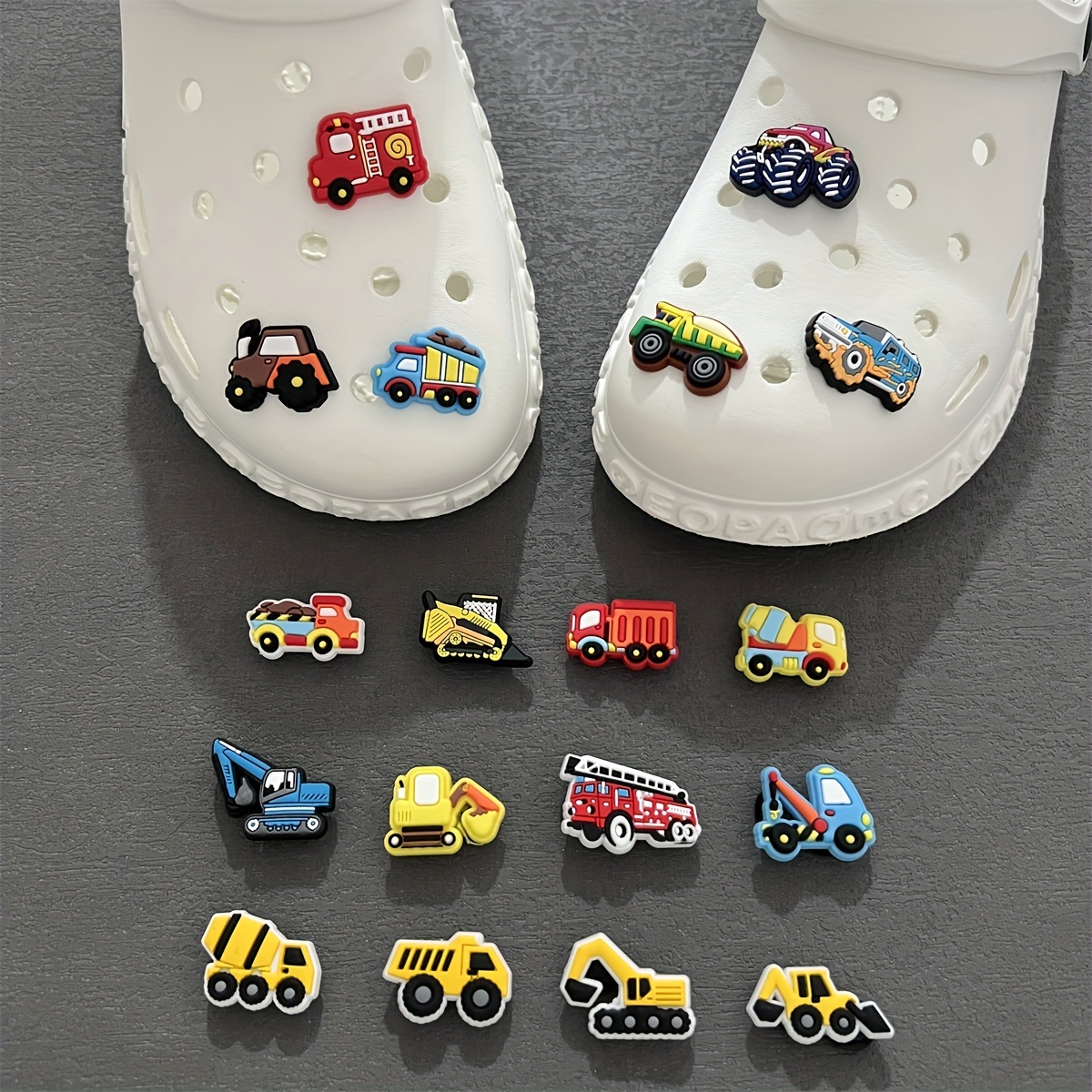  12Pcs Monster Truck Shoe Charms for Croc Bubble Slides