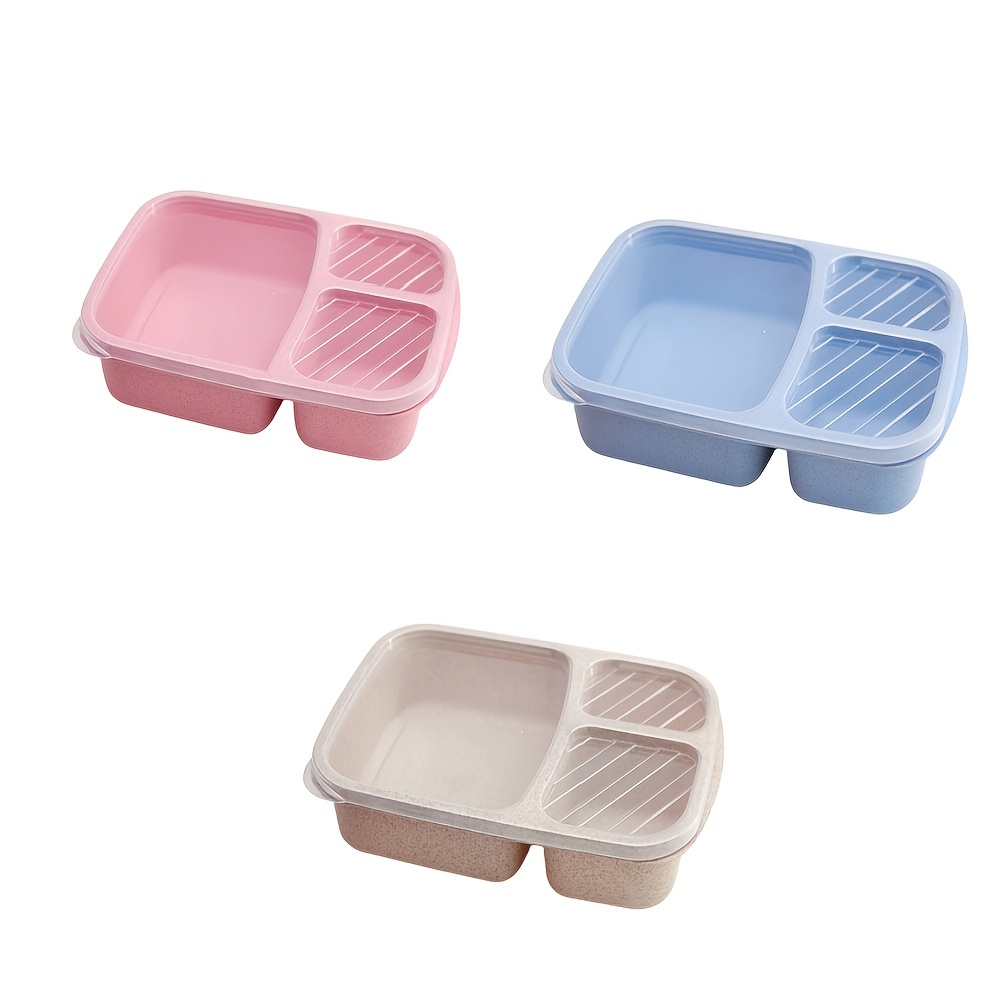 Microwave Lunch Box: Wheat Straw Boxes For Kids & Adults -  Compartmentalized Picnic Food & Fruit Storage! - Temu