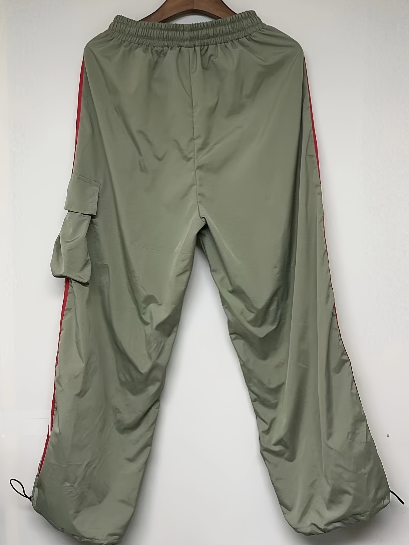 Pantalones Cargo De Paracaídas Y2K Pantalones holgados Cordón Mujer  Paracaídas Cargo Pantalones Monos (Verde militar L) Cgtredaw para Mujer  ejercito verde T M