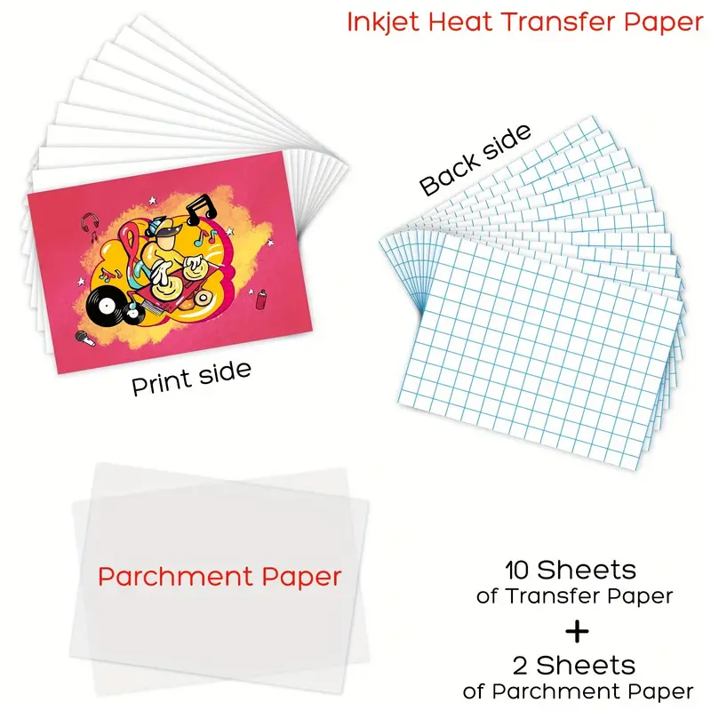 L&c Heat Transfer Printing Paper A4 Inkjet Heat Transfer Paper For Dark  Fabrics Compatible All Inkjet Printers Diy T-shirts,lasting Printing Transfer  Paper For Heat Press - Temu