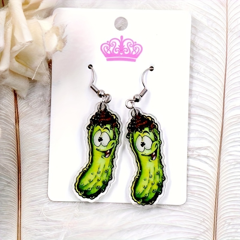 1 Pair Cute Chili Pendant Earrings for Men, Party Holiday Gift,Temu