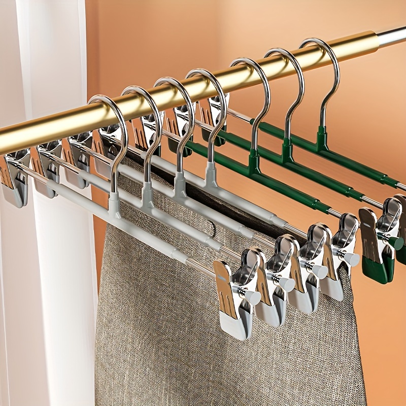 Skirt Hangers Space Saving Pants Hanger With Clip Heavy - Temu