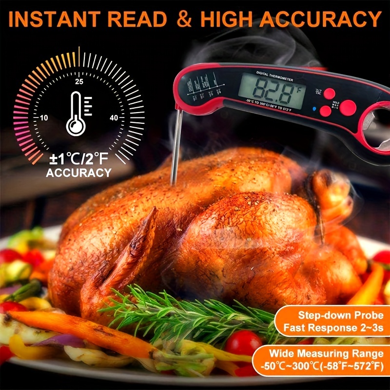 Disposable Digital Meat Thermometer, Waterproof Instant Read Food  Thermometer For Cooking And Grilling, Kitchen Gadgets, Accessories With  Backlight And Calibration For Candy, Grill, Liquid, Beef, Turkey, Kitchen  Tools - Temu