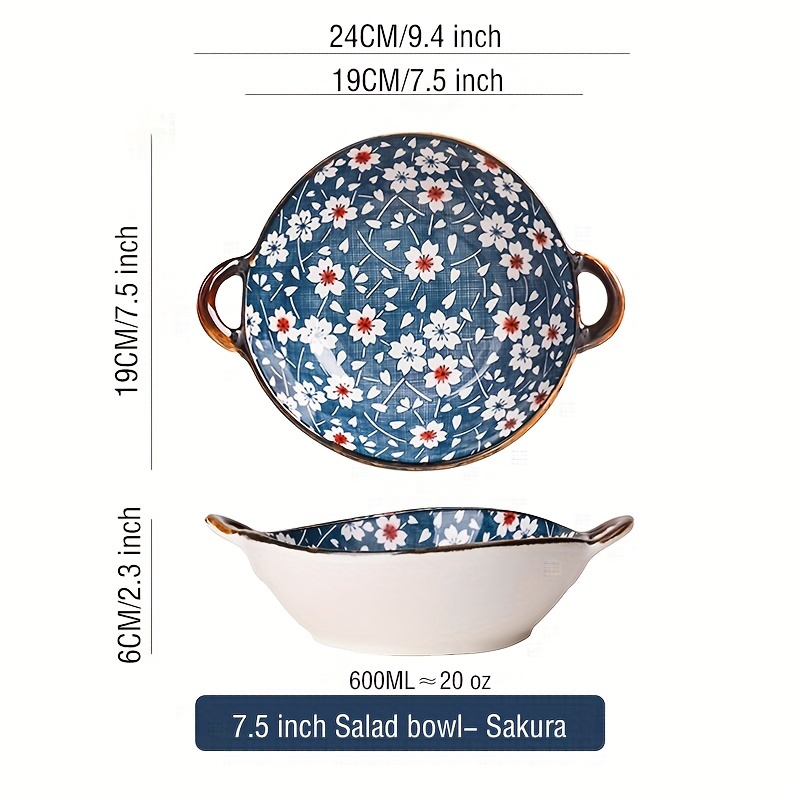 Ceramic Salad Bowl,, Japanese Style Bowl For Salad Spaghetti