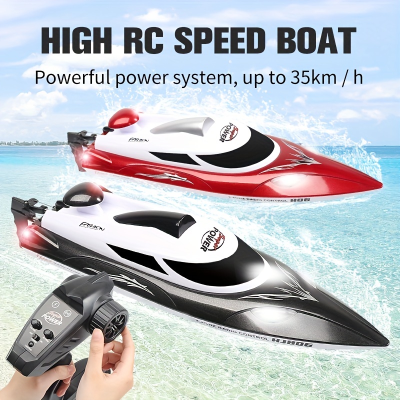 RC Boats for Kids Adult 25KM/H High Speed Racing Boat 2 Channels Remote  Control Boats for Pools Racing Boat