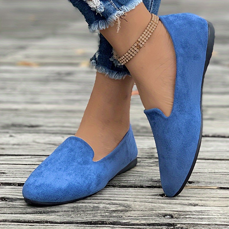 Ladies blue clearance flat shoes