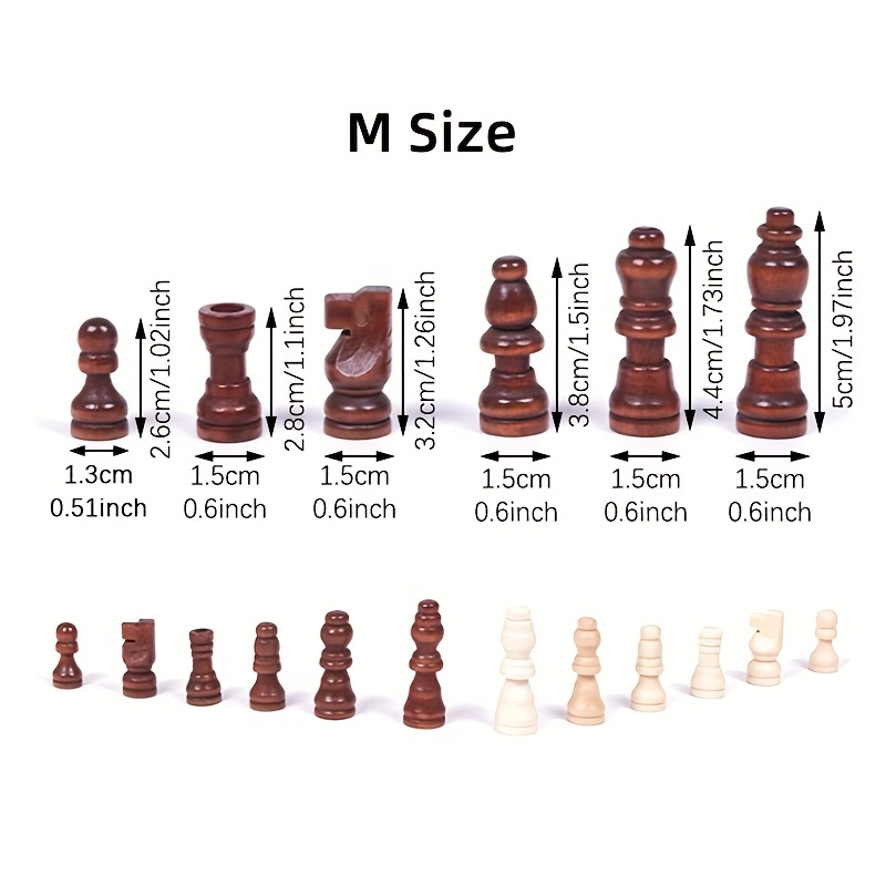 32個の木製チェス駒、国際ワードチェスセット、チェスゲームアクセサリー
