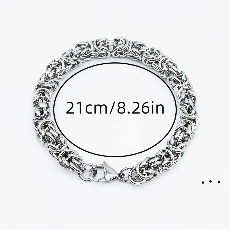 Image of 1pc Chain Bracelet - Intricate Interlocking Design, Casual And Formal Jewelry Gift, Minimalist Accessory, Unisex, Perfect For Gifting