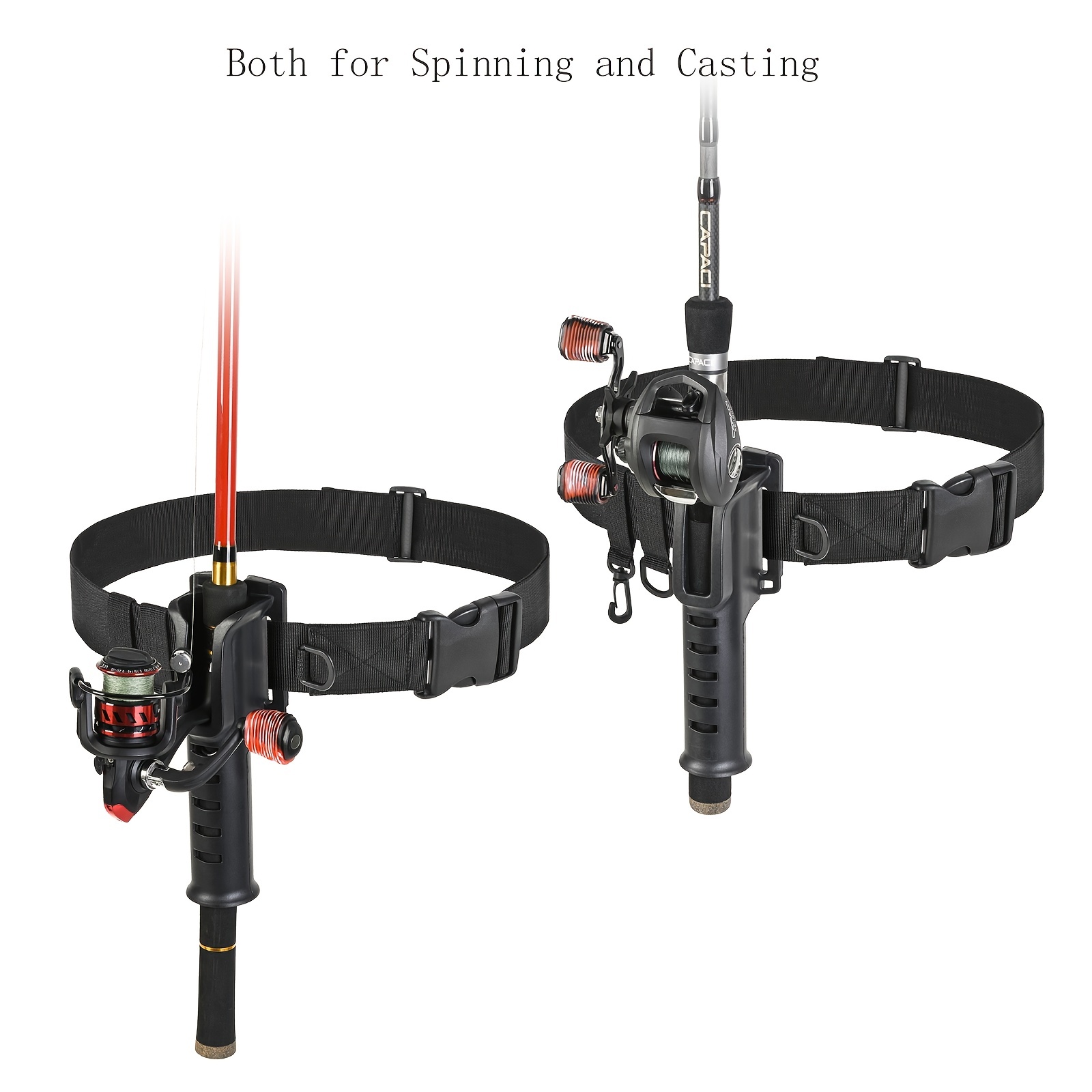 Waist Rod Holder Belt, Portable Fishing Rod Pole Inserter
