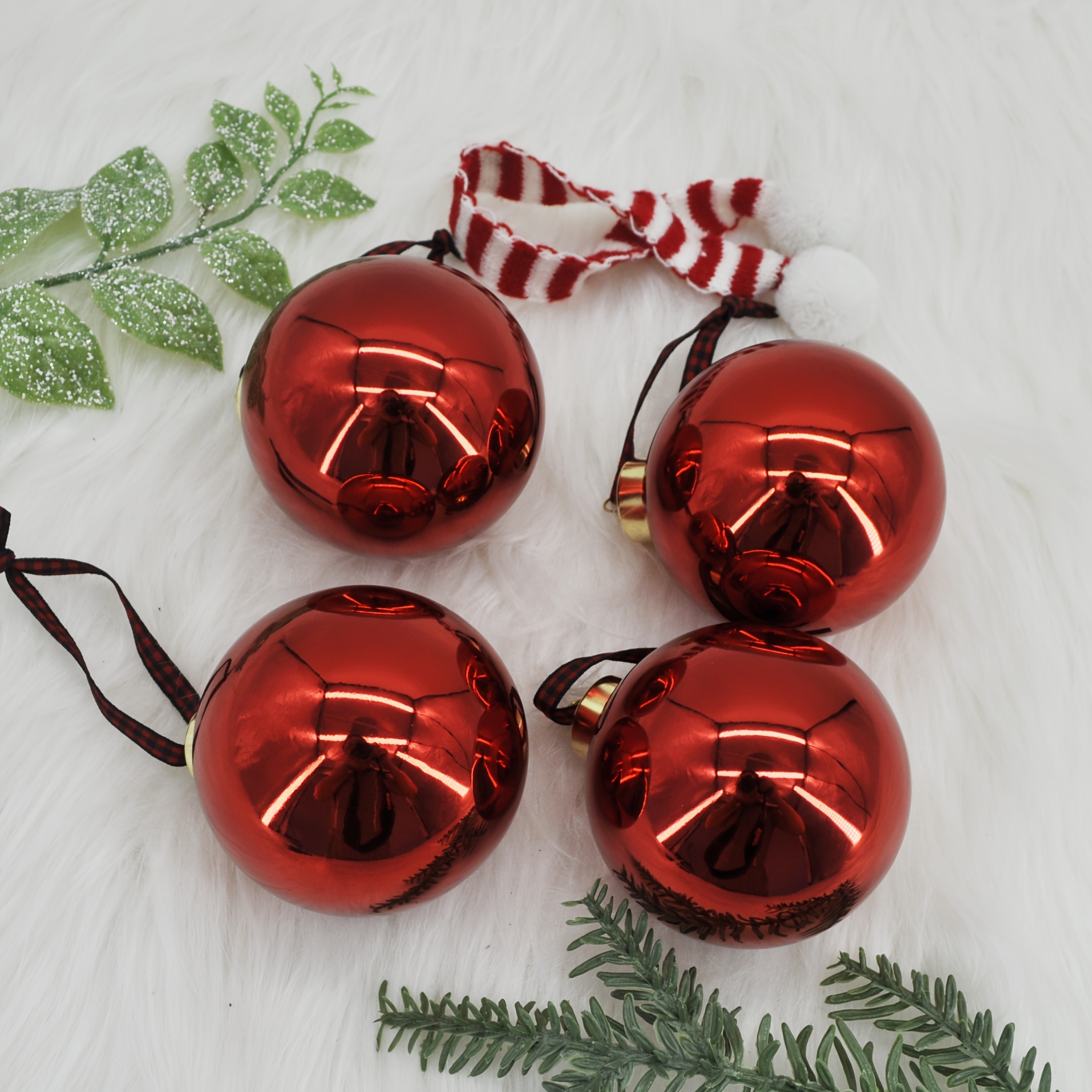 Pet Christmas Ball Shatterproof Christmas Ornaments Red - Temu