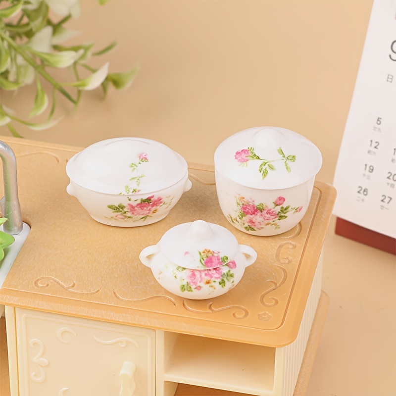 1Pcs 1/12 Dollhouse Miniature Accessories Mini Soup Pot with Food  Simulation Kitchenware Model Toys for Doll House Decor - Realistic Reborn  Dolls for Sale