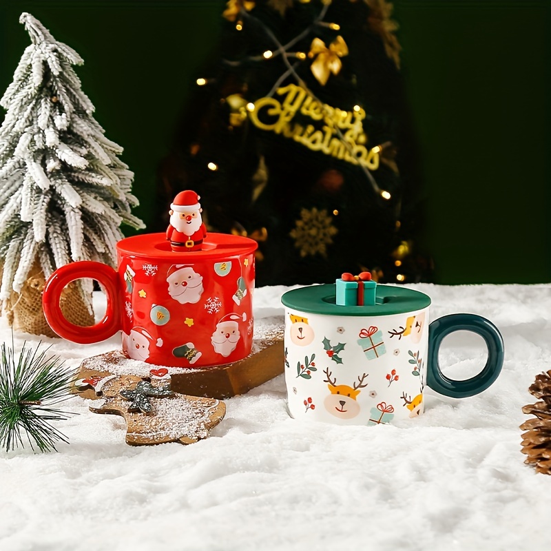 Taza De Cerámica De Alce De Navidad Para Una Sola Taza, Tazas Creativas  Lindas De Navidad, Tazas De Café De Pareja, Tazas Con Diseño De Copo De  Nieve