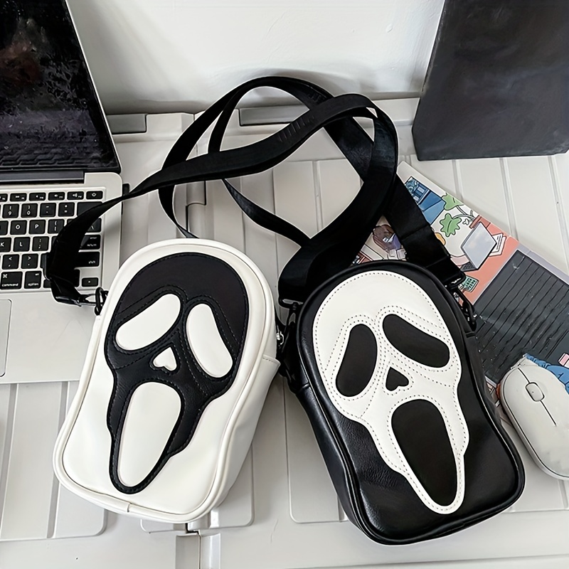 Ghost Skull Novelty Bag, Funny Goth Small Zipper Shoulder Bag, Halloween  Elf Crossbody Purse - Temu