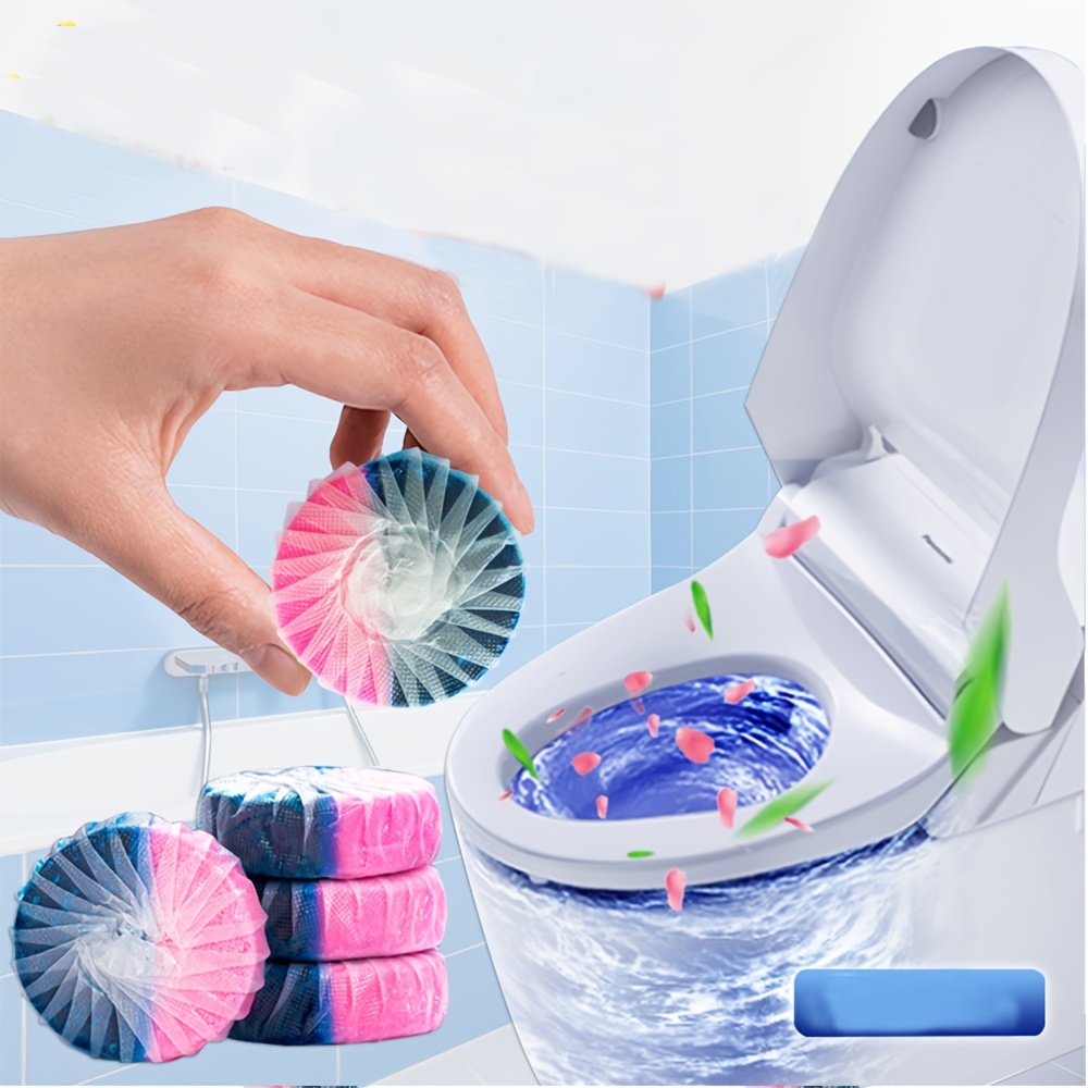1 2 3 6pcs Toilet Cleaner WC Cistern White Blue Bubble Deodorants Effervescent Bowl Deodorant Freshener Sheet Scale Removing Cleaners For RV And Home