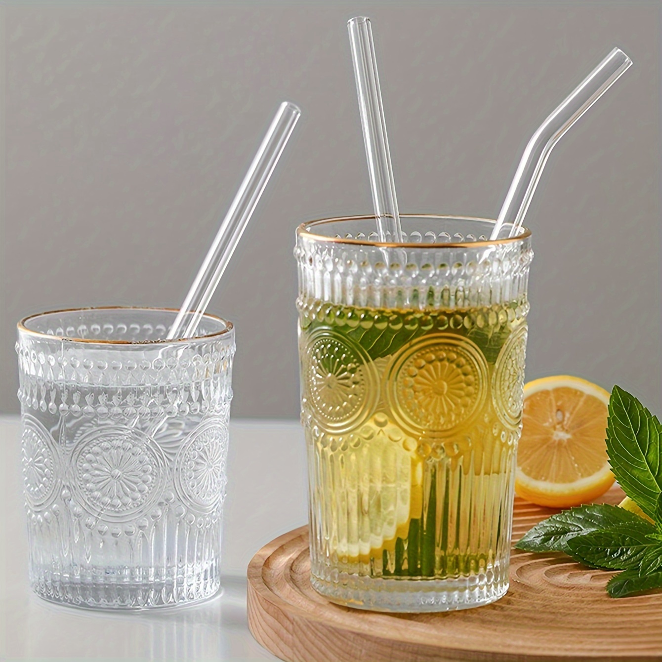 Reusable Glass Straws, Drinking Straws, For Smoothie, Milkshake, Tea,  Juice, Cocktail Straws - Temu