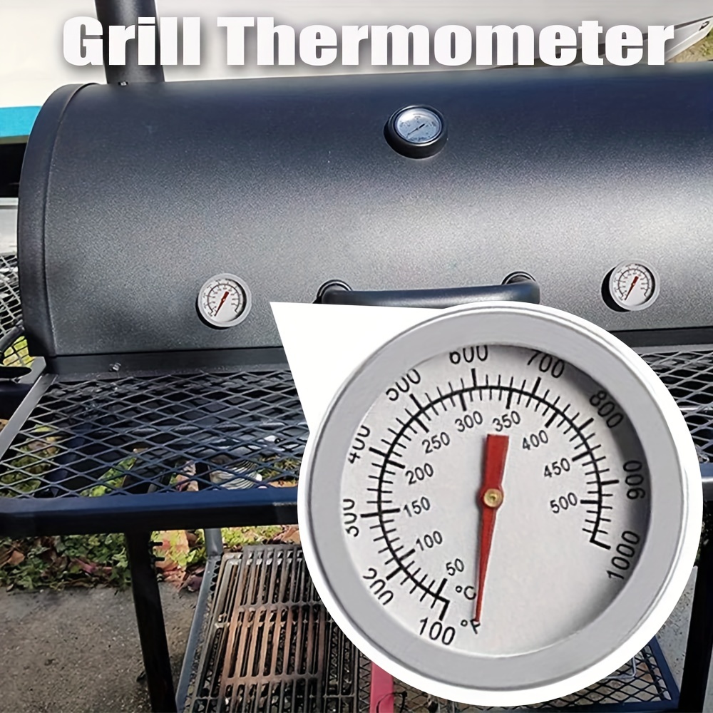 2 Outdoor BBQ Smoking Thermometer Temp Gauge Charcoal Grill Smoker  Temperature