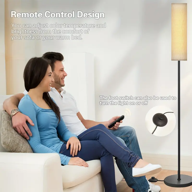Floor Lamp, 4 Color Temperature Modern Led Standing Lamp, Stepless Dimmer  Remote Control Floor Lamps, For Living Room/bedroom/office, 3000k-7000k  Elegant Tall Lamps, With Linen Lamp Shade, Timmer - Temu Mexico