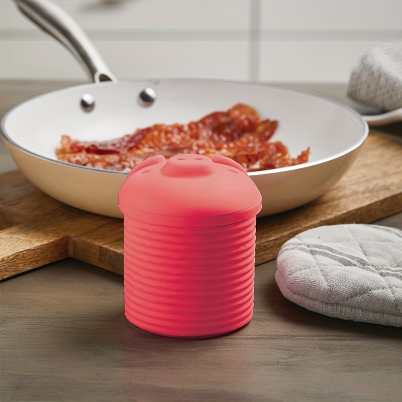 Silicone Bacon Grease Container w/ Strainer, Freeze Oil Collection