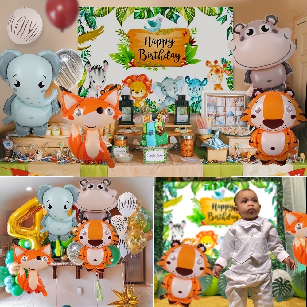 Palloncini Compleanno Giungla,Decorazioni Compleanno Bambino di Happy  Banner di Compleanno Palloncini Giungla in Lattice e Safari Palloncini  Animali