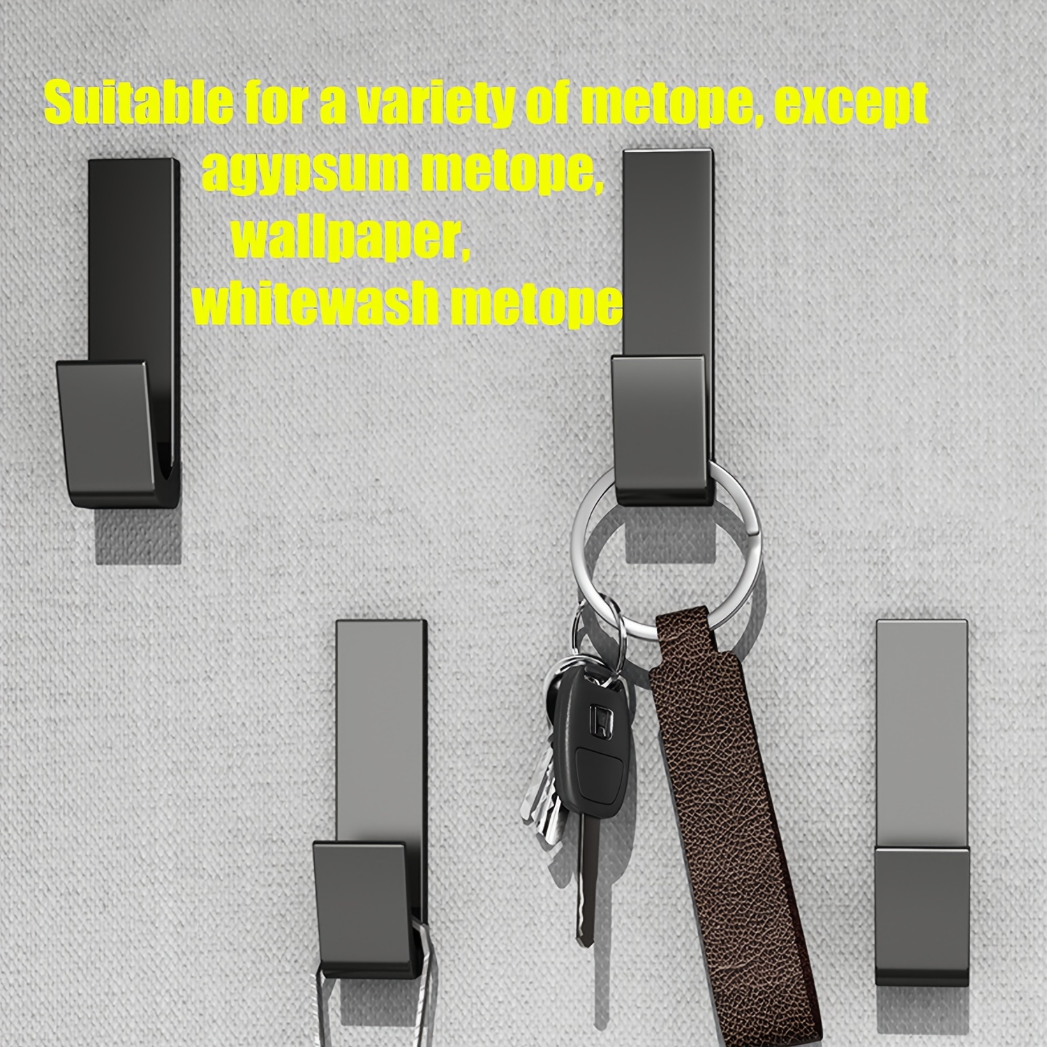 5 Pack Adhesive Hooks Aluminum Alloy Self Adhesive Robe Coat Hook