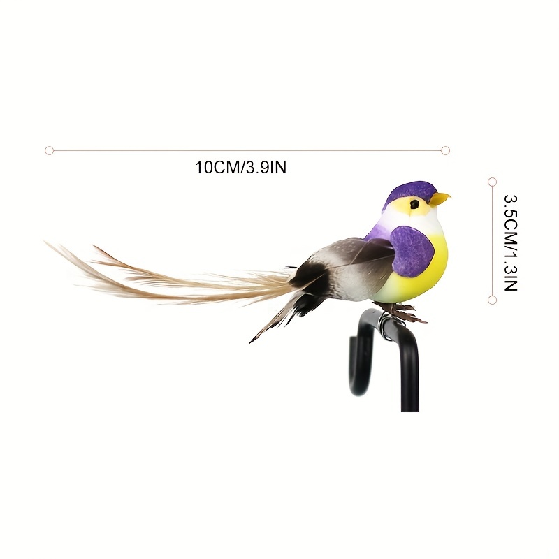 Juego De 3 Pájaros Decorativos Con Plumas De Espuma Artificial, Colores  Aleatorios, Moda de Mujer