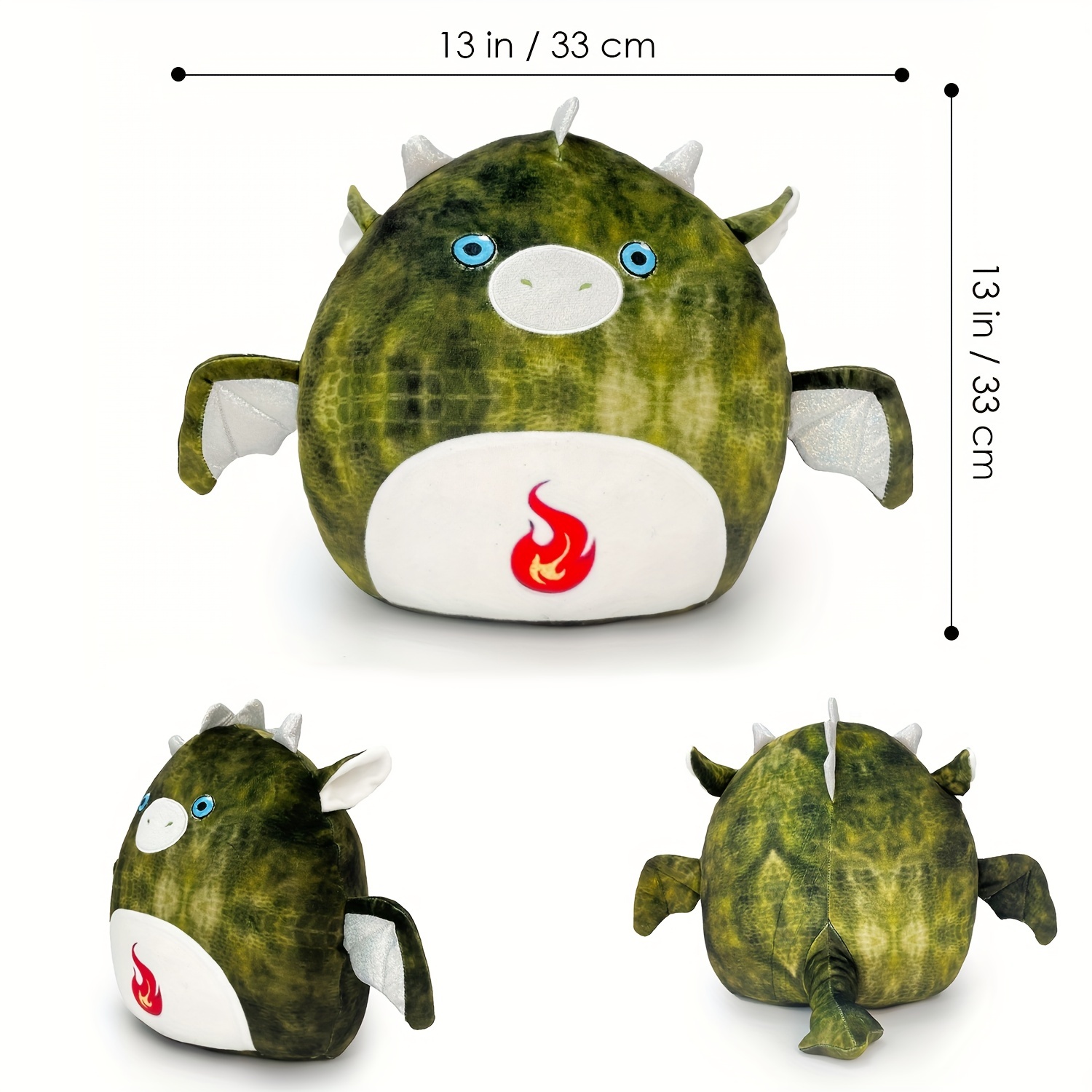 Squishmallows Dragon - Duke, The Stuffed Animal Toy - Green - 10 in