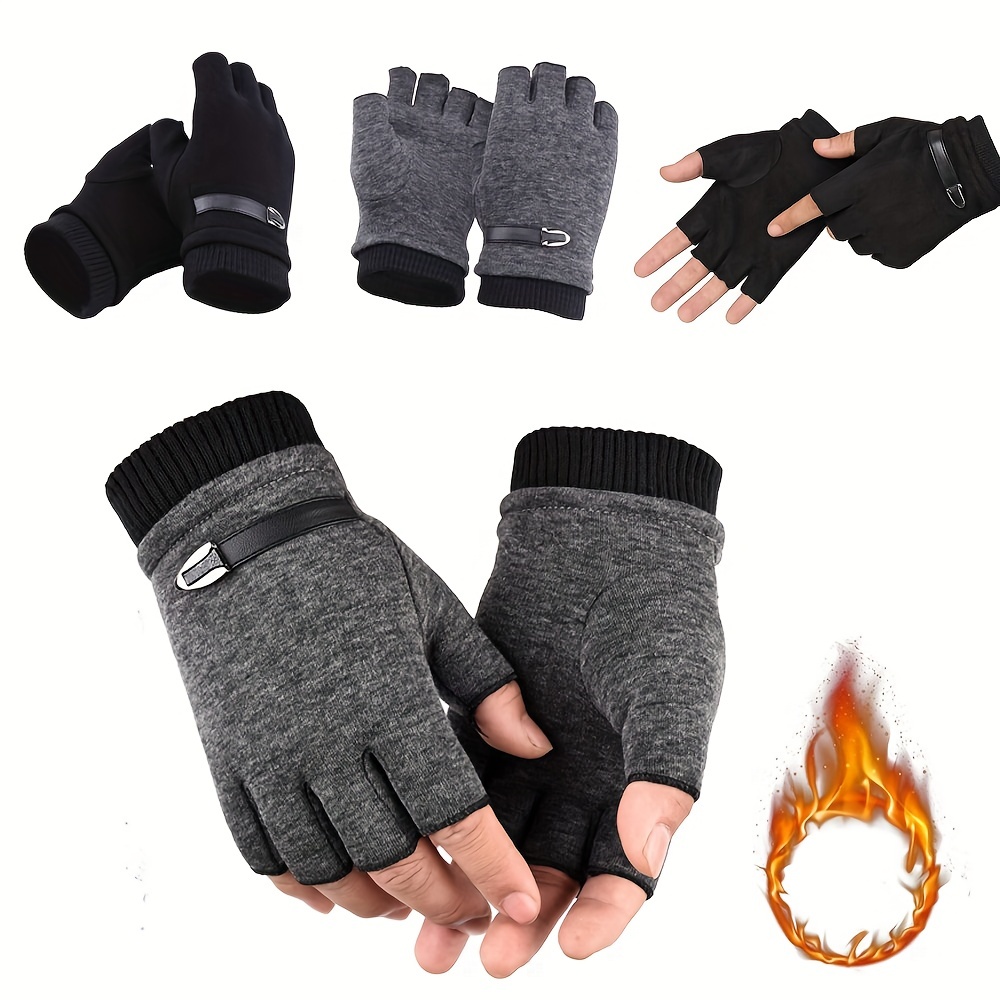 Guantes de guantes para mujer, para clima frío, guantes cálidos para bebés,  guantes de punto sin dedos, guantes suaves, convertibles, para el cuidado