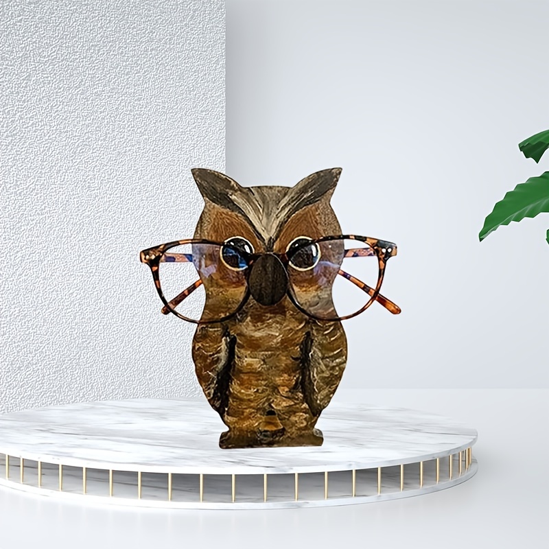 Wooden Glasses Display Holder Hand-carved Animal Eye Glasses Bracket  Reusable Lightweight Art Crafts Ornaments Home Decor