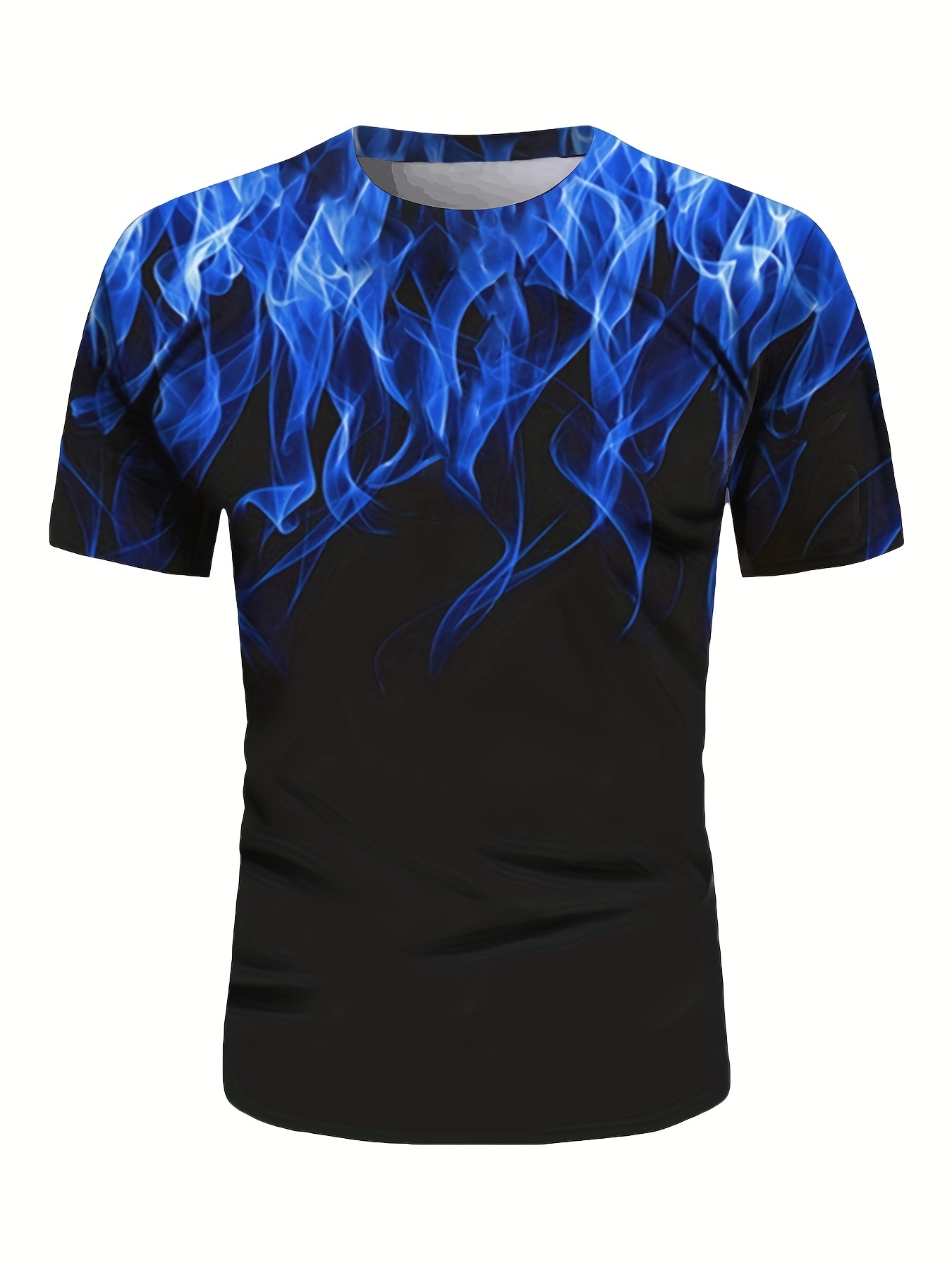 ZCFZJW 3D Flame Pattern Graphic T-Shirts for Men Casual Short