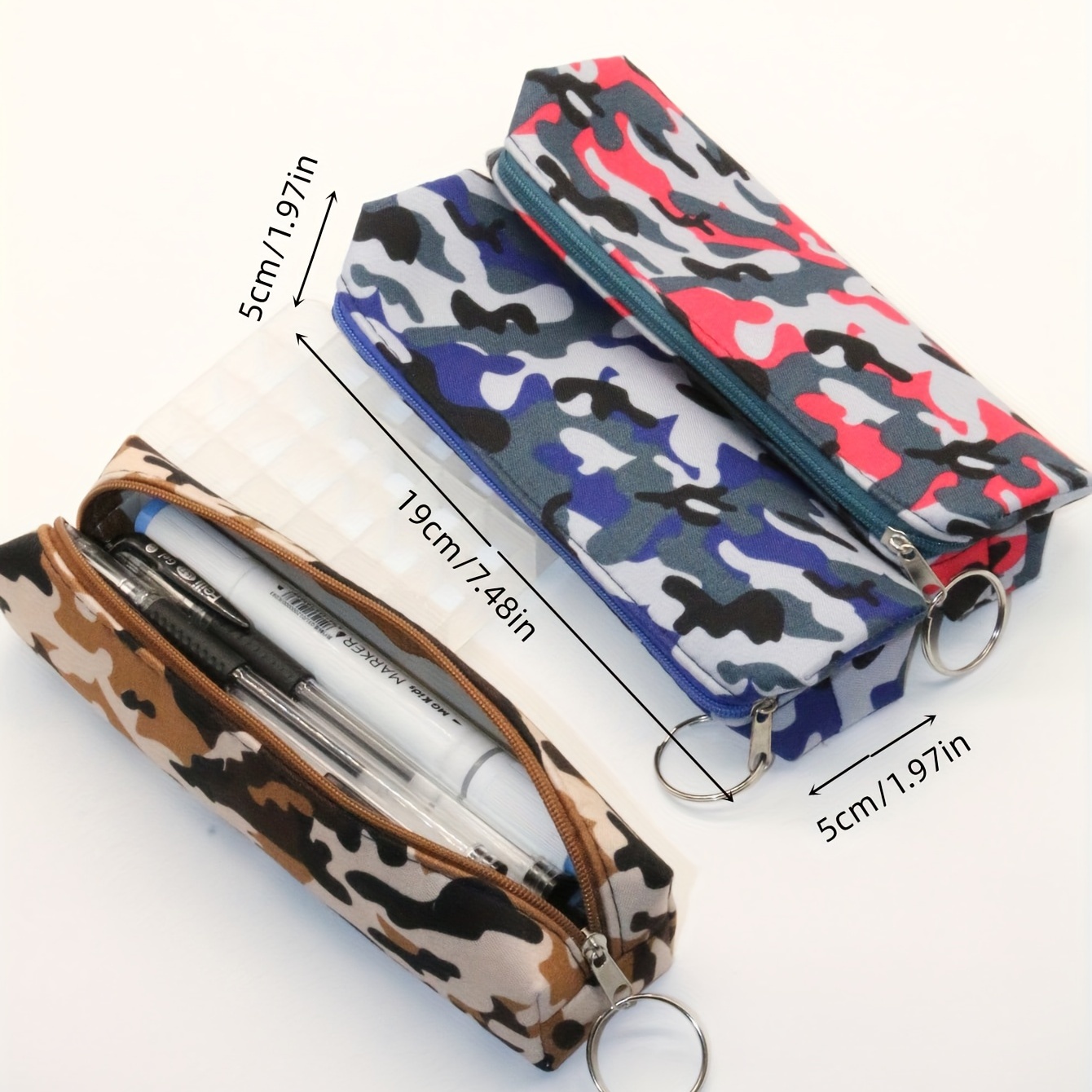 Pencil Pouch Camo Canvas Large Capacity Pencil Case - Temu