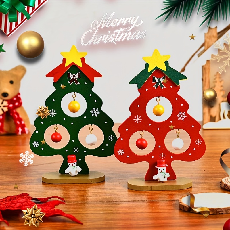 4pcs Mini Christmas Ornaments Set for Mini Christmas Tree Decorations Small Tree Resin Miniature Ornaments for Christmas Craft Supplies Tiny Santa