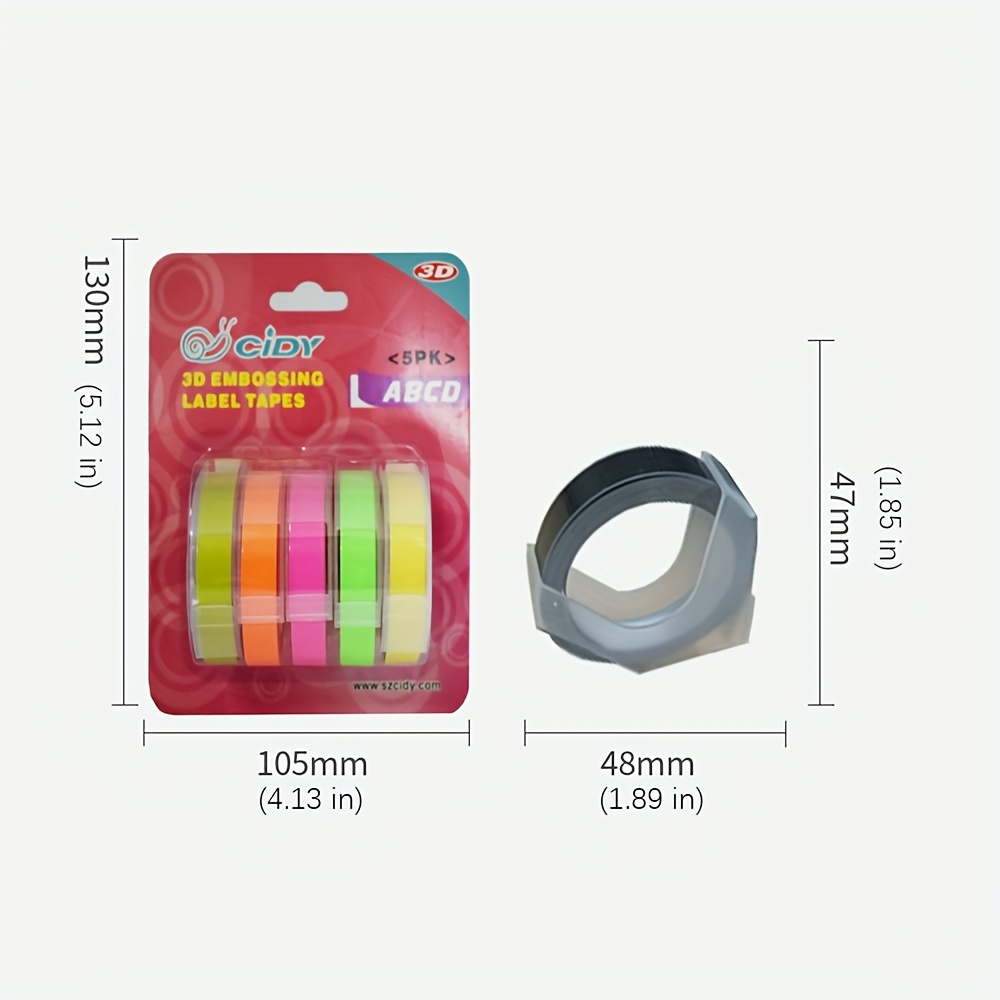 Étiquette de gaufrage 3D, ruban adhésif en plastique, 9mm