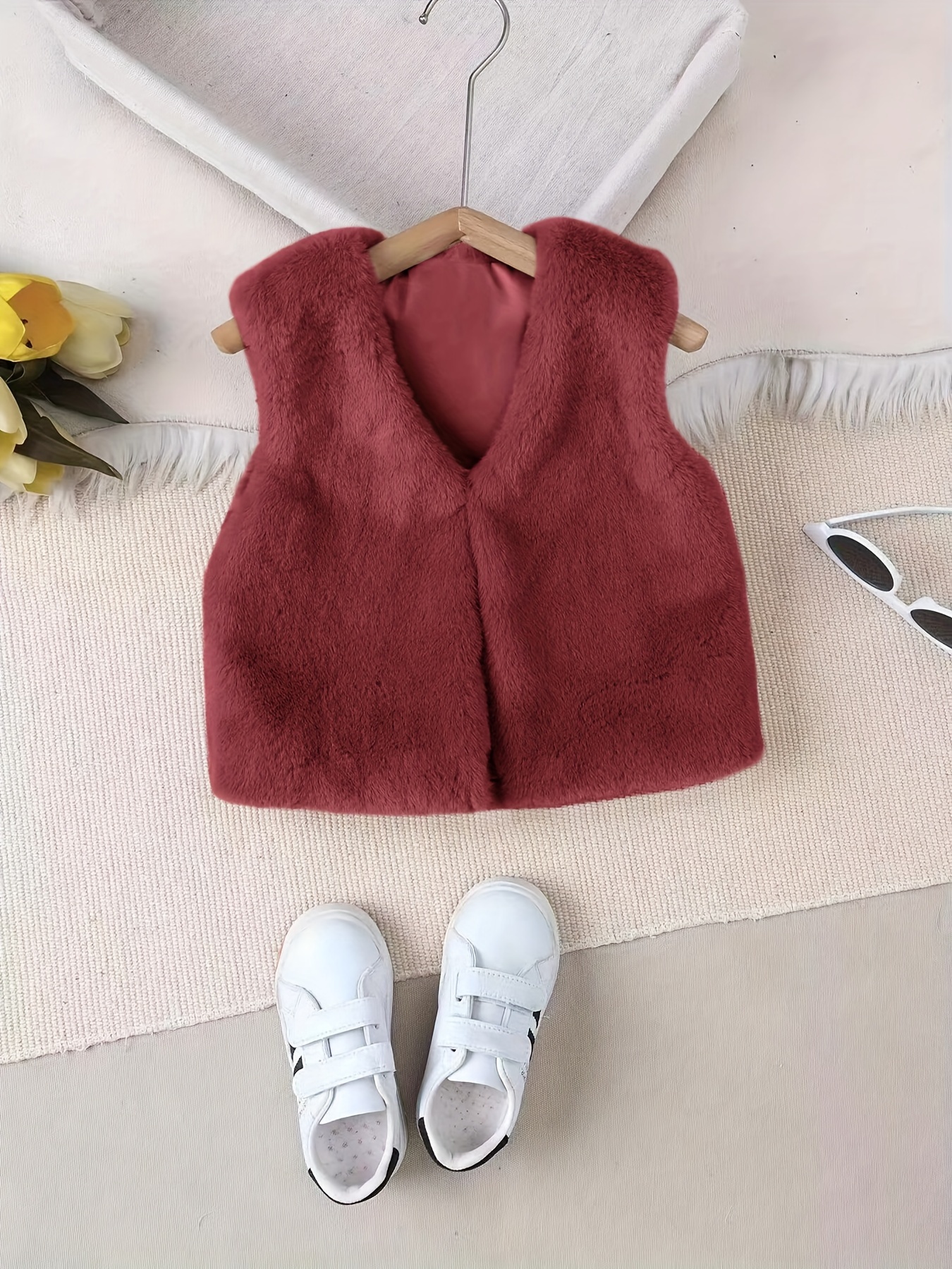 Girls red hotsell fur vest