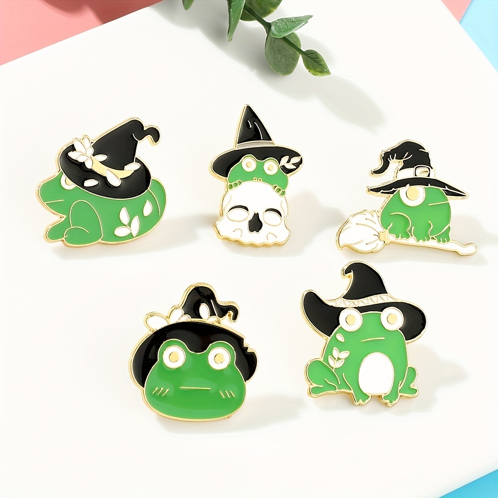 Magic Frog Brooch Anime Pin Creative Magic Hat Broom Enamel - Temu