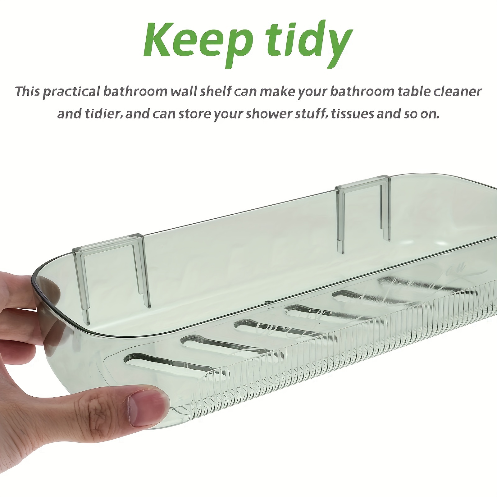 Shower Caddy Plastic Drain Rack Multi Wall-Mounted Purpose