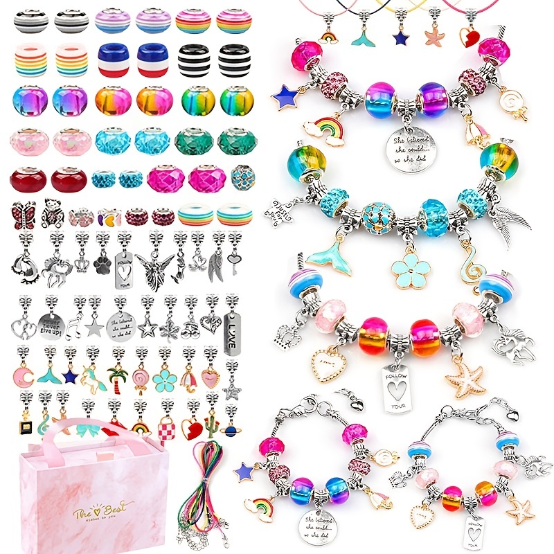 Charm Bracelet Making Kit For Girls Beads For Jewelry Making - Temu