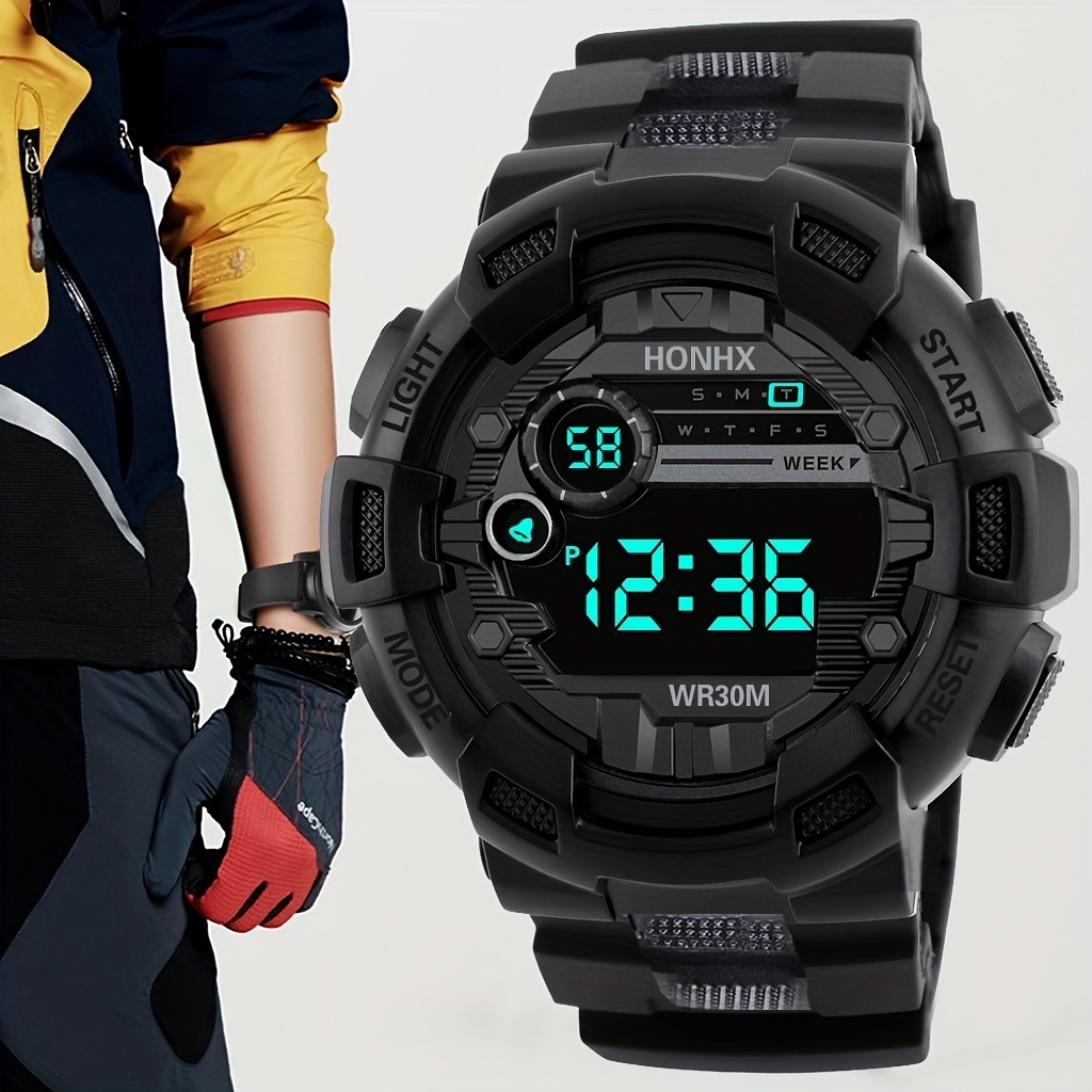 1pc New Large Dial Electronic Watch Student Watch Sports Gift