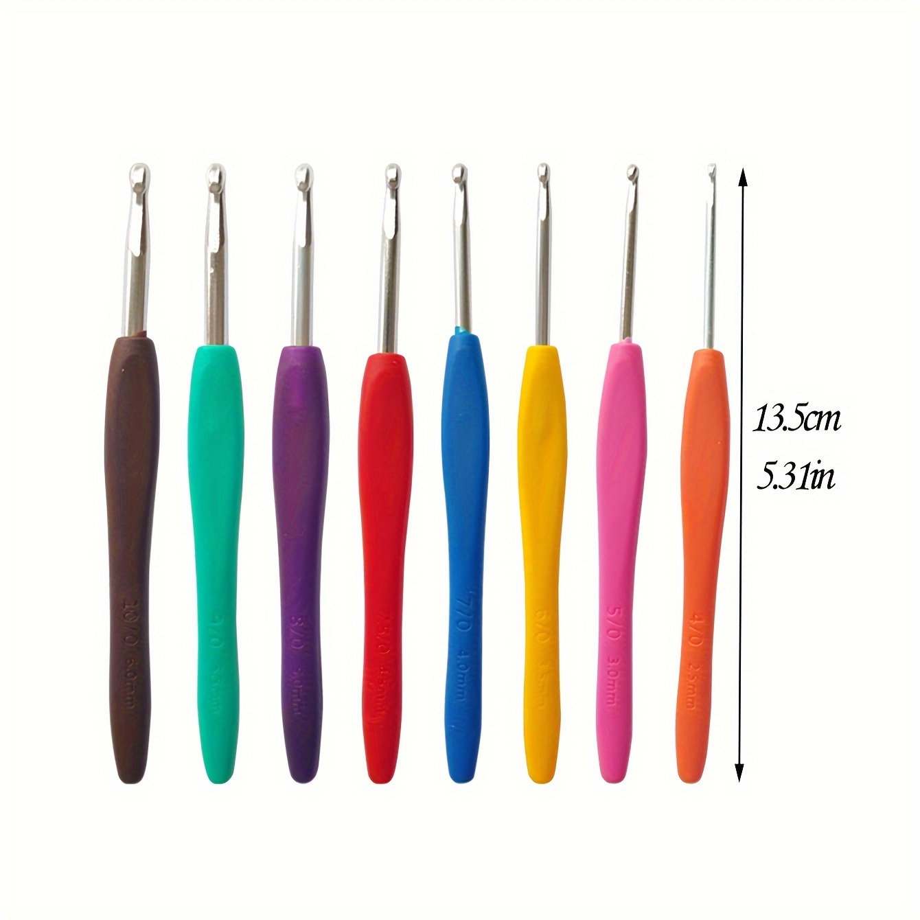 8pcs/set Plastic Handle Aluminum 2.5-6mm Crochet Knitting Needles Set For  Weave Sewing Needle Tool 8pcs Multicolor Crochet Hook (Random Color)