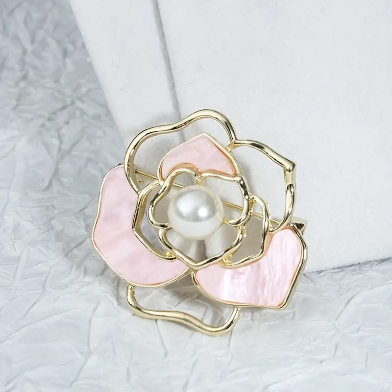 Flower Camellia Faux Pearl Elegant Brooches Pins Corsage Scarf Clips Safety  Pin Women Girls Vintage Clothing Decoration - Temu United Arab Emirates