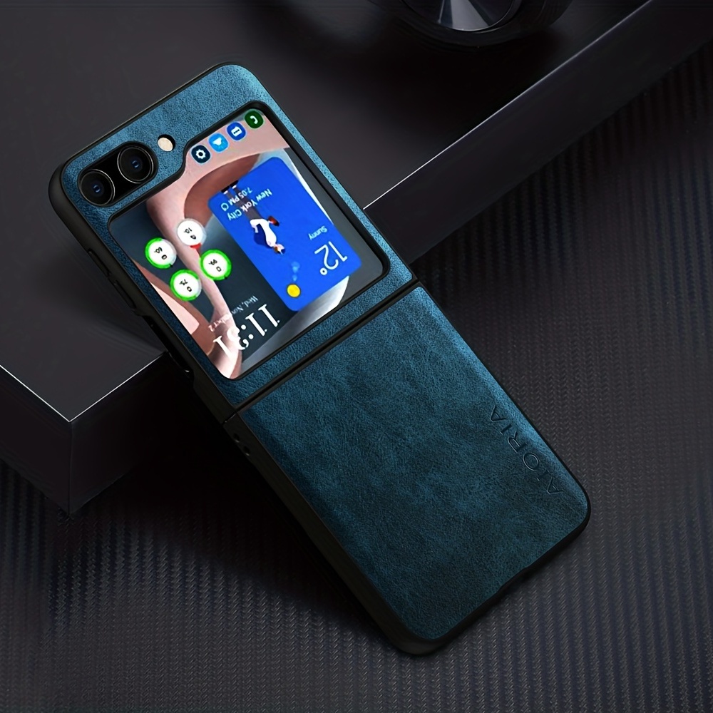 For Samsung Galaxy Z Flip5 Flip4 Flip3 Retro Leather Shockproof