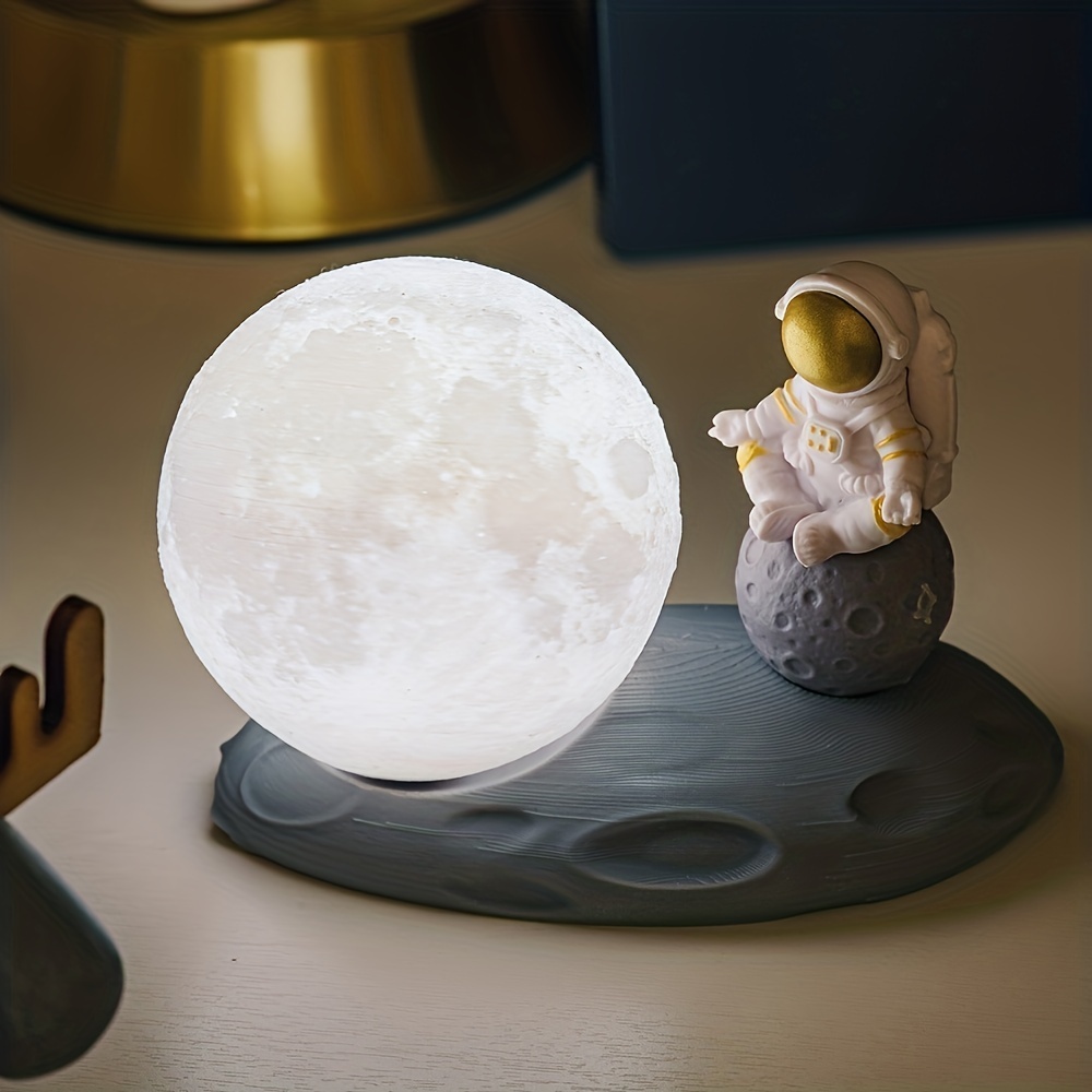 1pc Astronauta Sentado Luz Nocturna Luna Luz Dormir - Temu