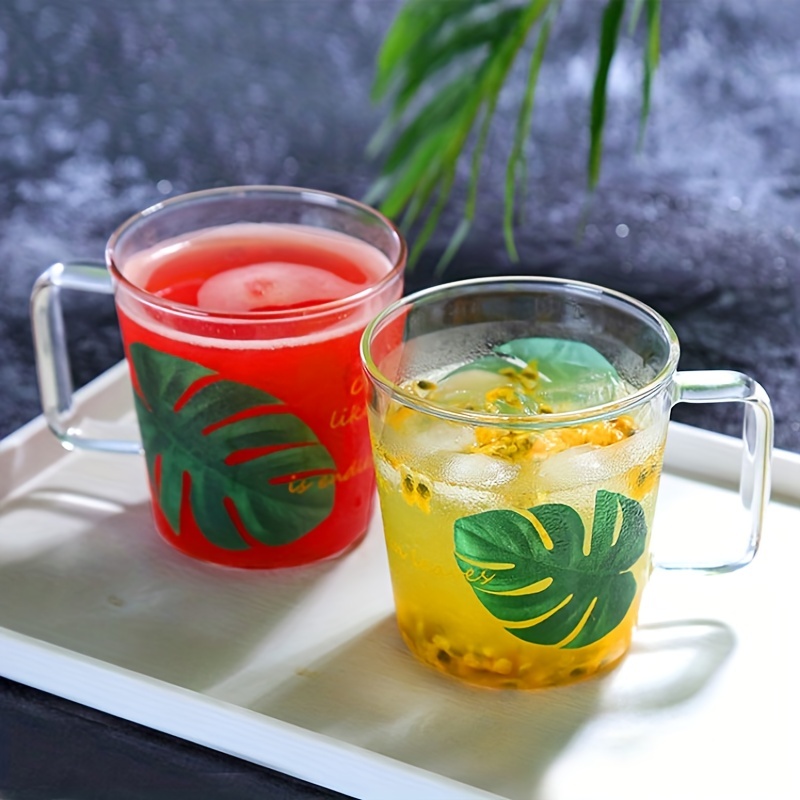 Tropical Leaves Tumbler with Handle