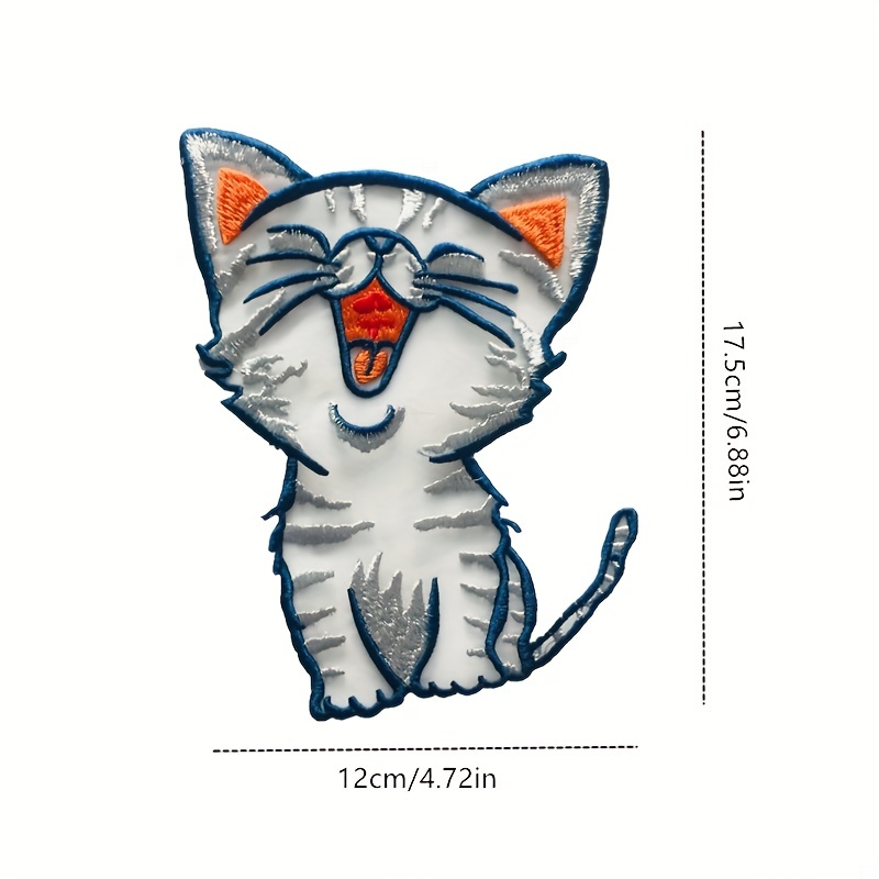 Cartoon Cat Patches Embroidery Applique Iron On Heat Patches - Temu